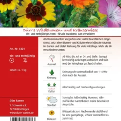 Wildblumen- Und Kräuterwiese 350 - 400m² | Blumenwiese Von Dürr Samen