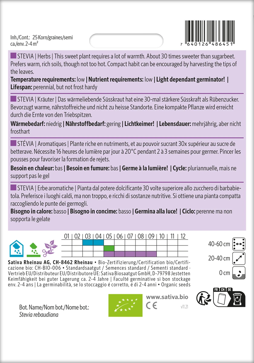 Stevia | BIO Steviasamen Von Sativa Rheinau 1 Stevia | BIO Steviasamen Von Sativa Rheinau