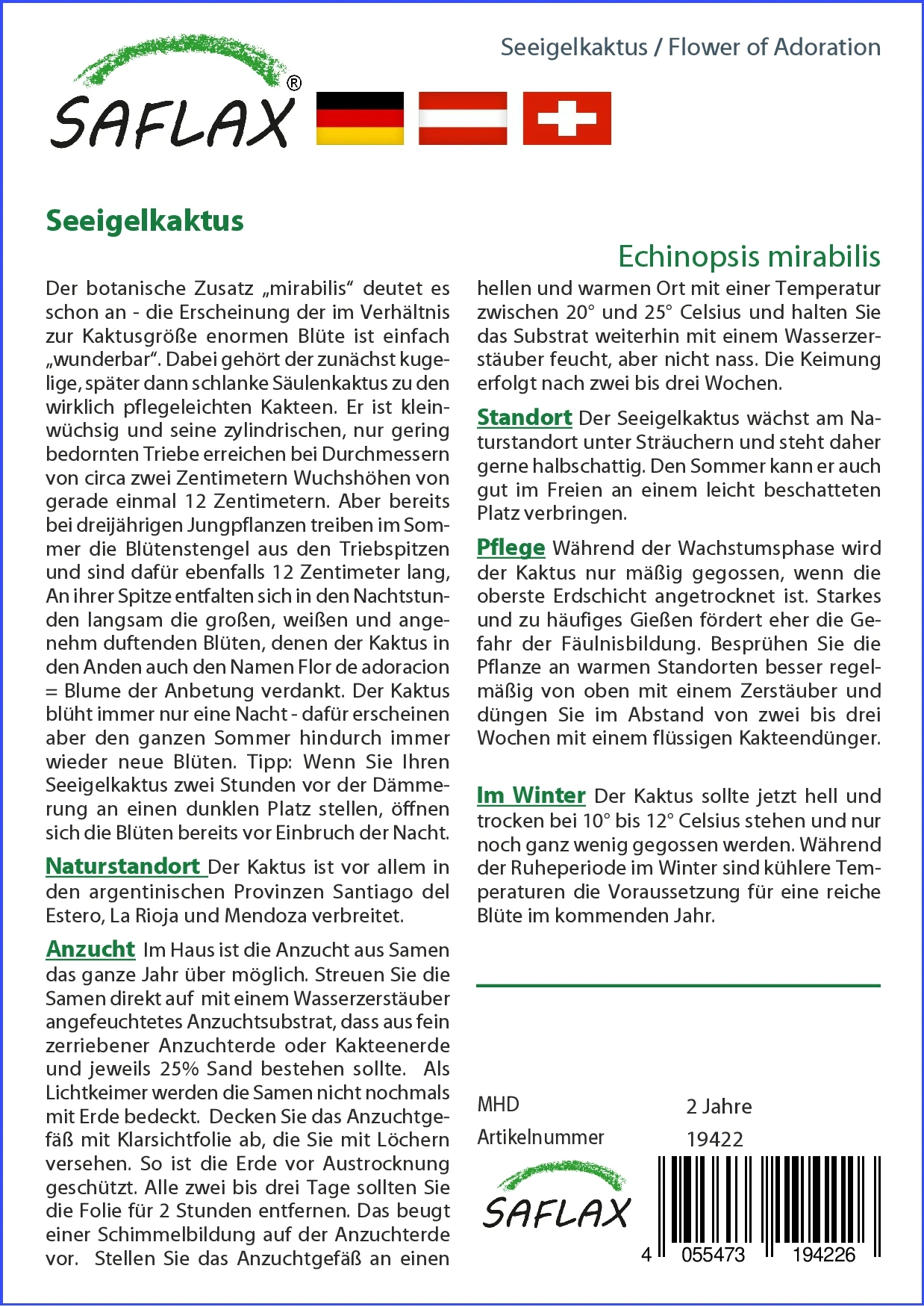 Seeigelkaktus | Kaktussamen Von Saflax 2 Seeigelkaktus | Kaktussamen Von Saflax – Bild 2