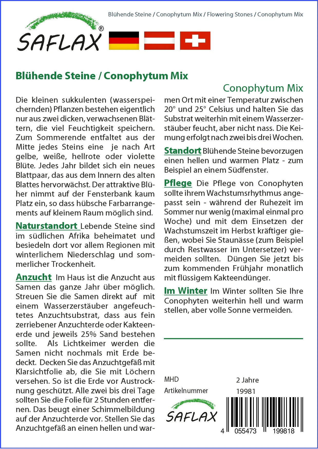 Blühende Steine Conophytum Mix | Kaktussamen Von Saflax 2 Blühende Steine Conophytum Mix | Kaktussamen Von Saflax – Bild 2