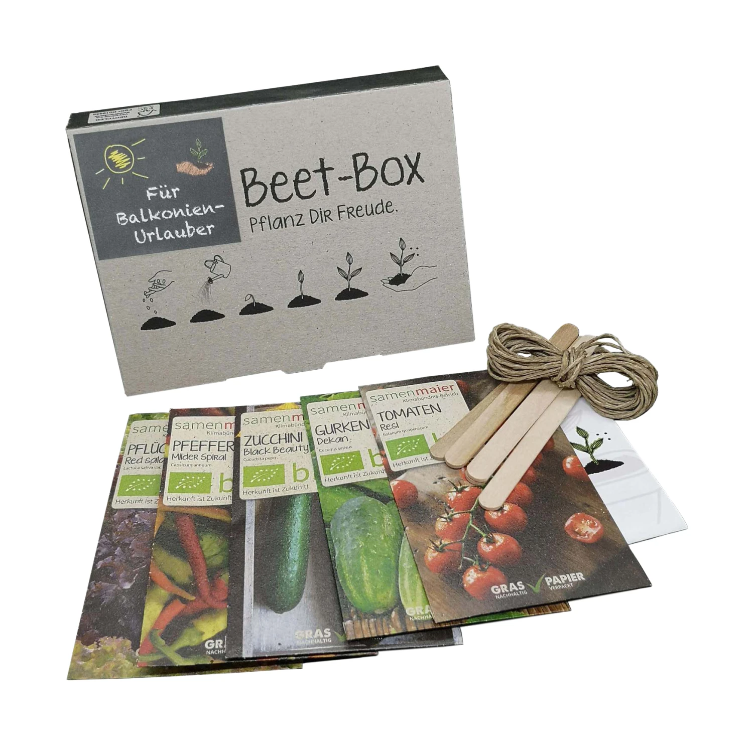Beet-Box "Für Balkonien-Urlauber" | BIO Gemüsesamen-Sets Von Samen Maier 3 Beet-Box "Für Balkonien-Urlauber" | BIO Gemüsesamen-Sets Von Samen Maier – Bild 3