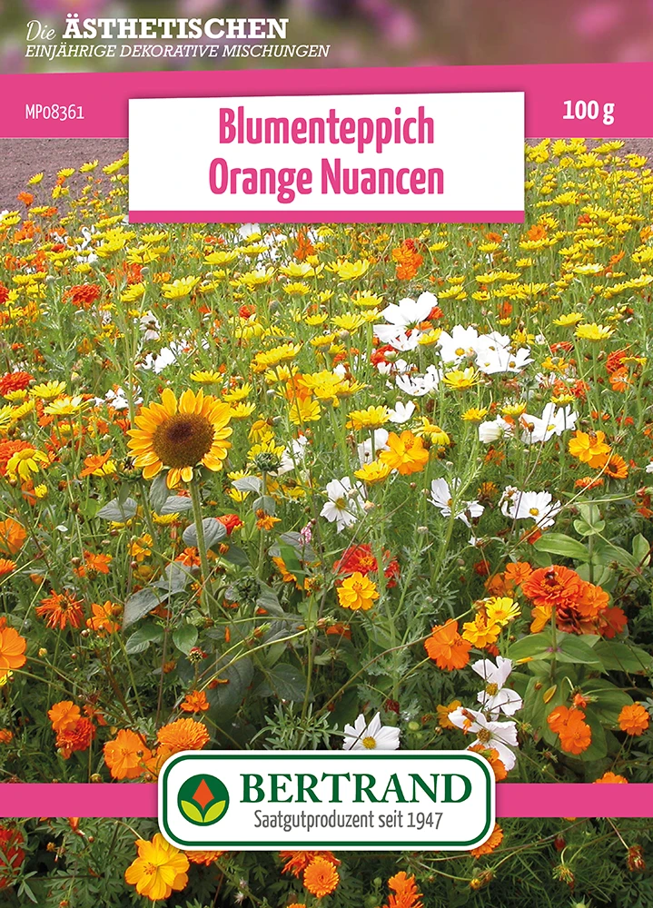 Blumenwiese Blumenteppich Orange Nuancen (100 G) | Blumensamen Von Bertrand 1 Blumenwiese Blumenteppich Orange Nuancen (100 G) | Blumensamen Von Bertrand
