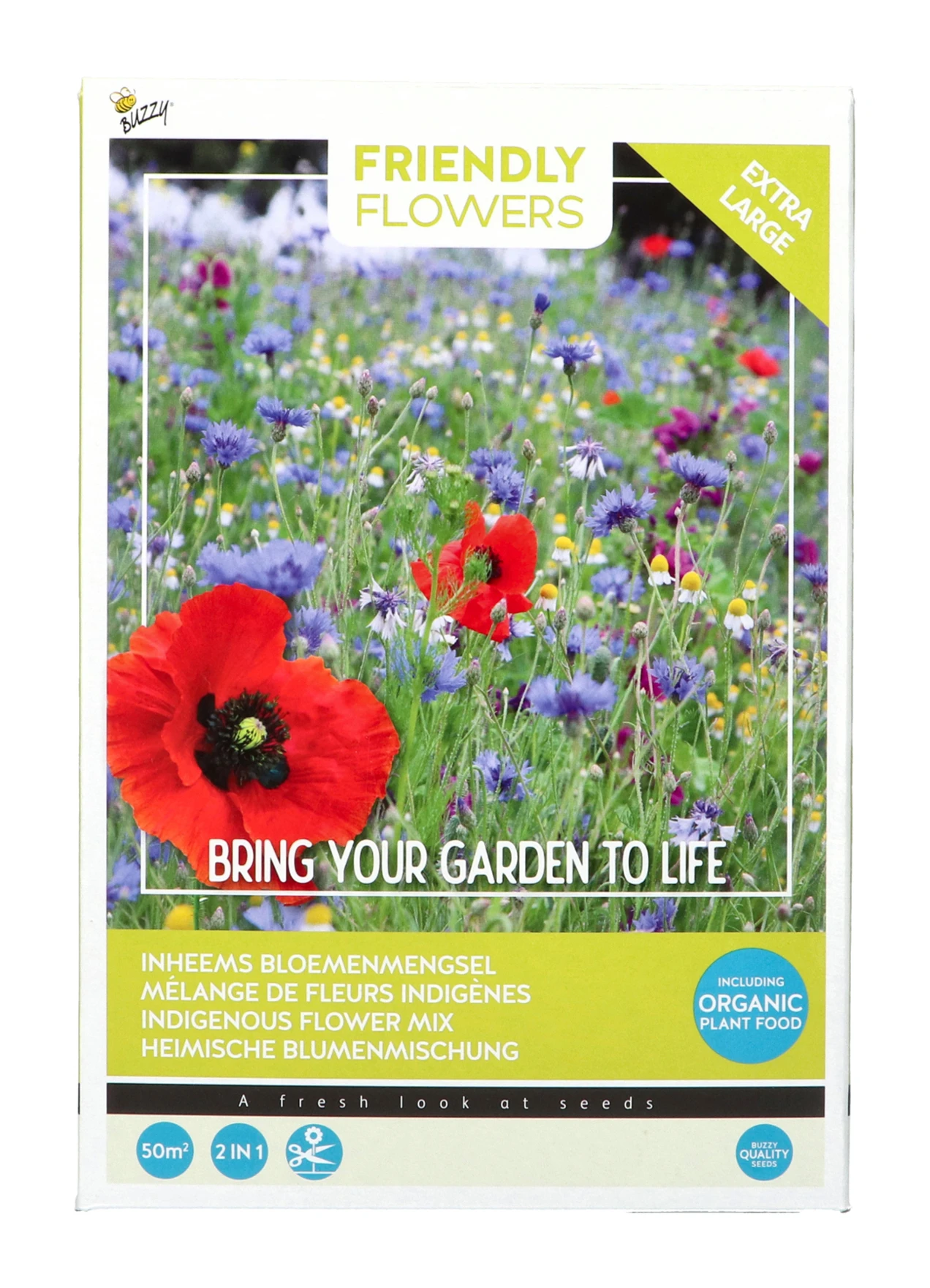 Einheimische Blumen Mischung (50 M²) | Blumenwiese Von Buzzy Seeds 1 Einheimische Blumen Mischung (50 M²) | Blumenwiese Von Buzzy Seeds