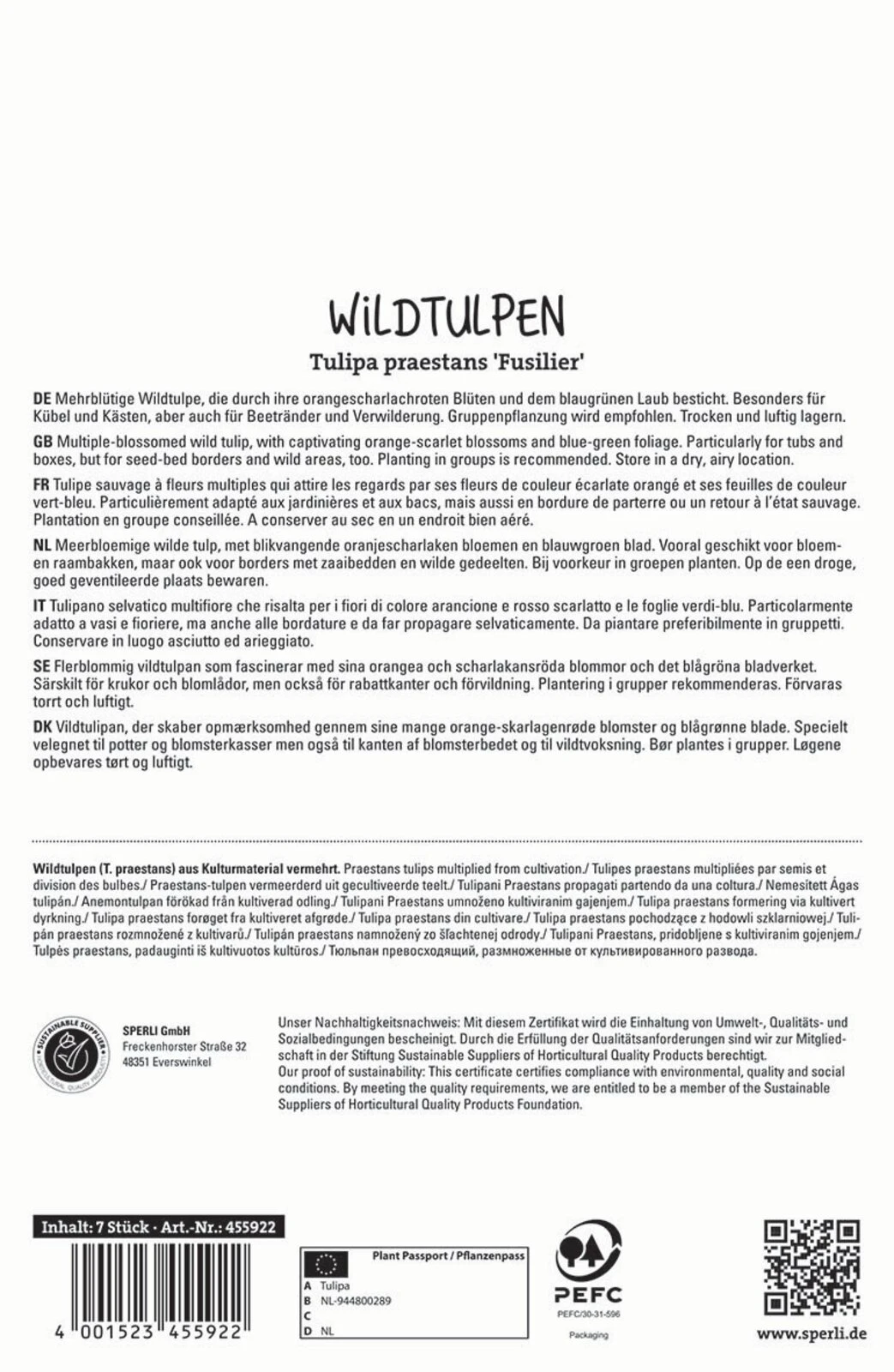 Wildtulpe Fuselier (7 Stück) | Wildtulpe Von Sperli 2 Wildtulpe Fuselier (7 Stück) | Wildtulpe Von Sperli – Bild 2