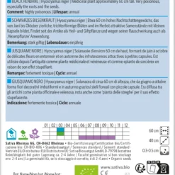 Schwarzes Bilsenkraut | BIO Heilpflanzensamen Von Sativa Rheinau