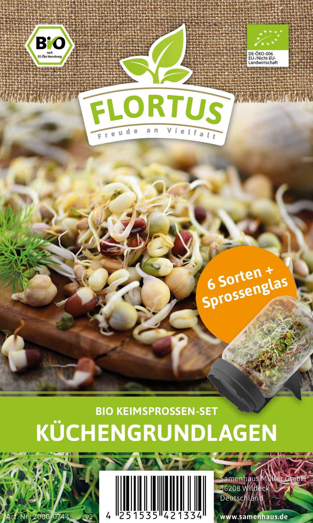 Keimsprossen Anzuchtset - Küchengrundlage (6 Sorten) | BIO Keimsprossen Sets Von FLORTUS 3 Keimsprossen Anzuchtset - Küchengrundlage (6 Sorten) | BIO Keimsprossen Sets Von FLORTUS – Bild 3