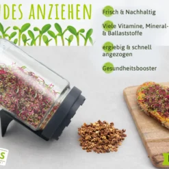 Keimsprossen Anzuchtset - Für Sprossenliebhaber (6 Sorten) | BIO Keimsprossen Sets Von FLORTUS