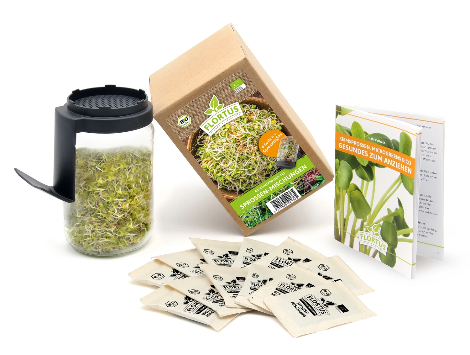 Keimsprossen Anzuchtset - Sprossen Mischungen (6 Sorten) | BIO Keimsprossen Sets Von FLORTUS 1 Keimsprossen Anzuchtset - Sprossen Mischungen (6 Sorten) | BIO Keimsprossen Sets Von FLORTUS