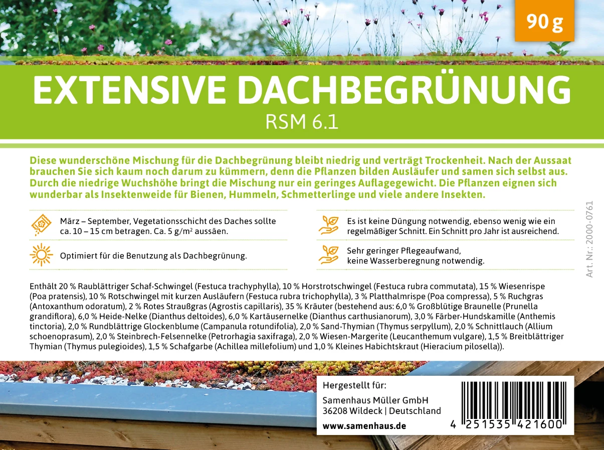 Dachbegrünung RSM 6.1 Für 18 M² (90 G) | Garagenbegrünung Von FLORTUS 6 Dachbegrünung RSM 6.1 Für 18 M² (90 G) | Garagenbegrünung Von FLORTUS – Bild 6