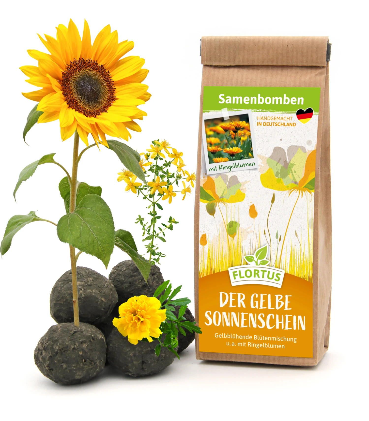 Samenbomben Der Gelbe Sonnenschein (6 Stück) | Blumensamenmischung Von FLORTUS 4 Samenbomben Der Gelbe Sonnenschein (6 Stück) | Blumensamenmischung Von FLORTUS – Bild 4