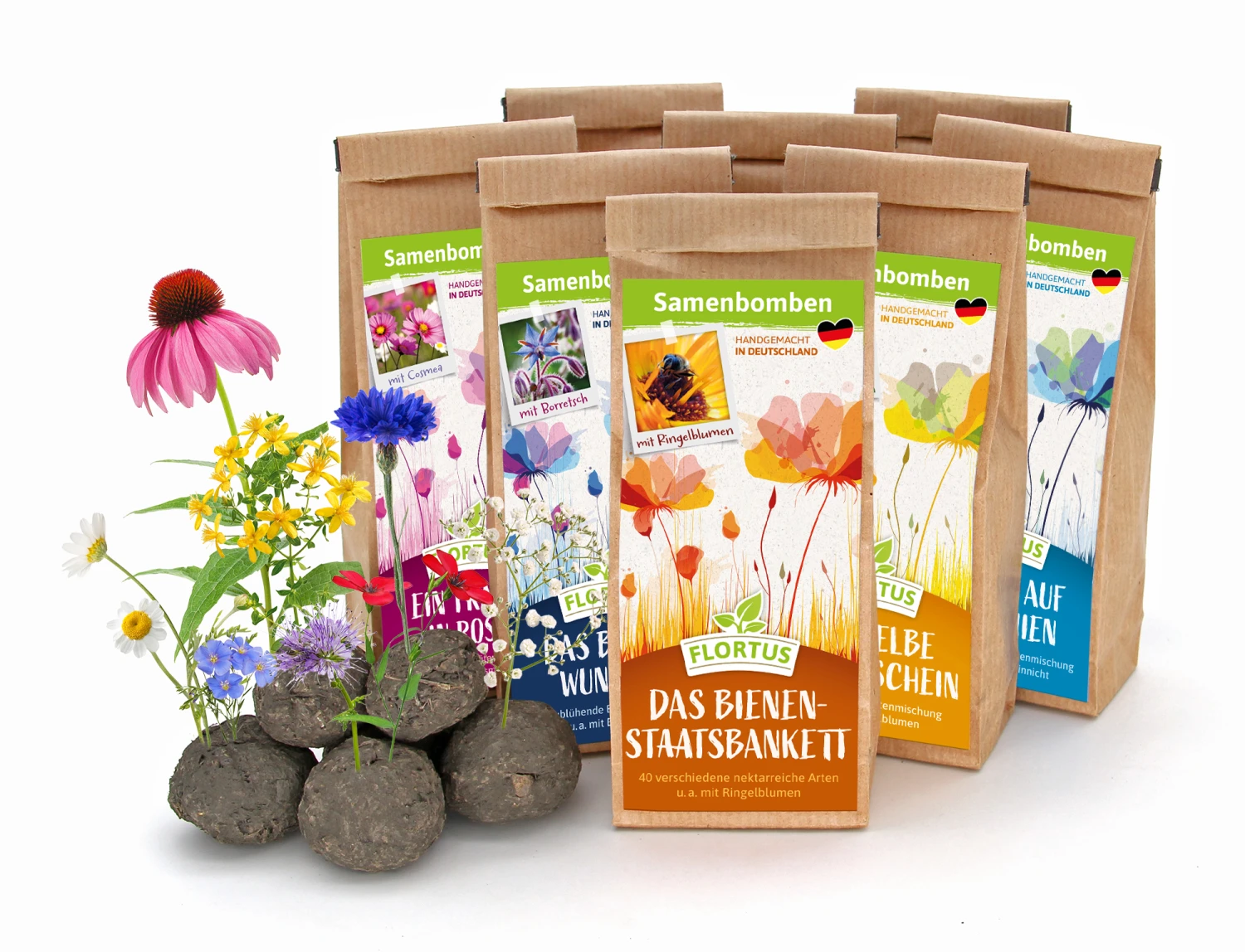 Samenbomben Set (8 Päckchen) | Blumensamenmischung Von FLORTUS 6 Samenbomben Set (8 Päckchen) | Blumensamenmischung Von FLORTUS – Bild 6